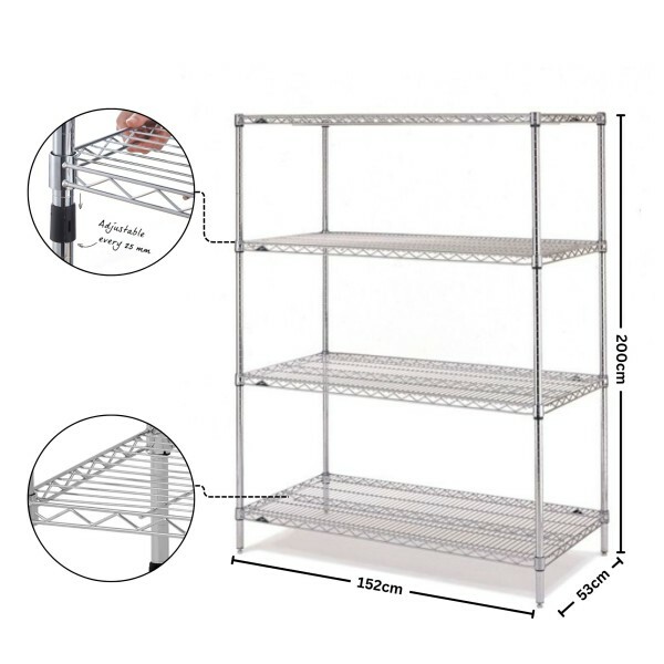 4-Tier Adjustable SS Storage Rack - 2