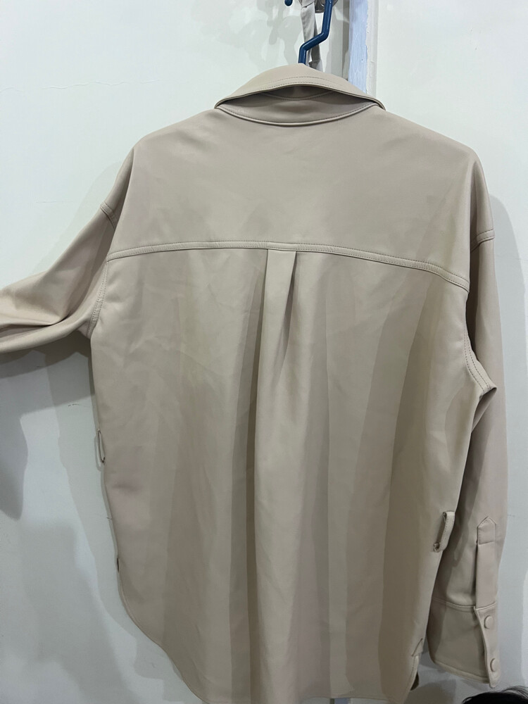 zara leather jacket size L - 2
