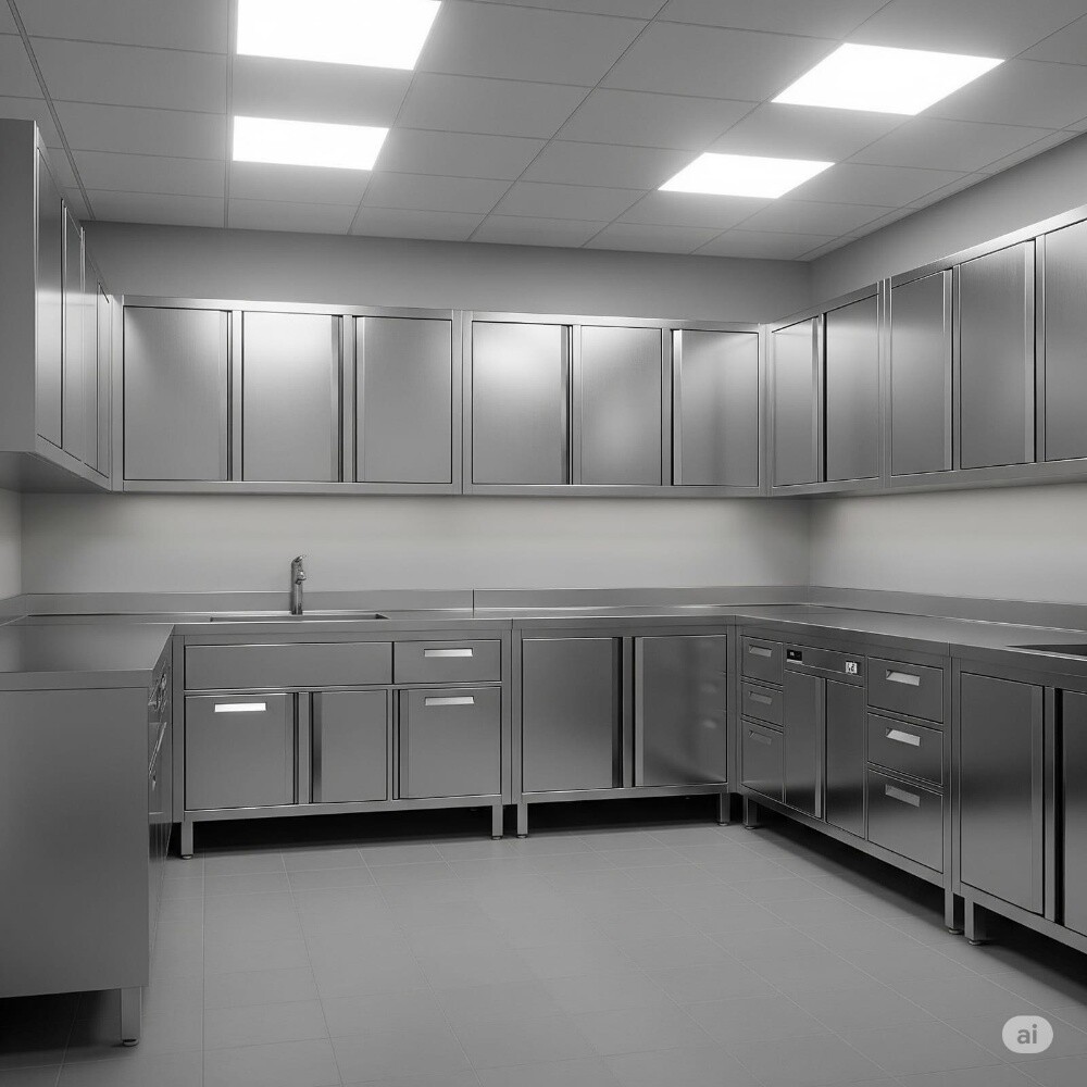 SS Kitchen Base and Wall Cabinet - 1