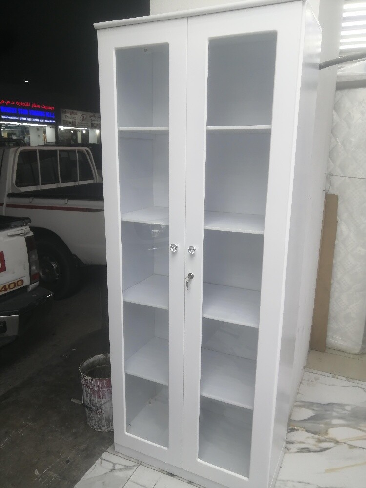 2 doors glass shelve cabinet - 1