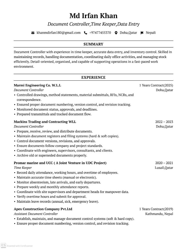 Document controller & Data Entry - 1