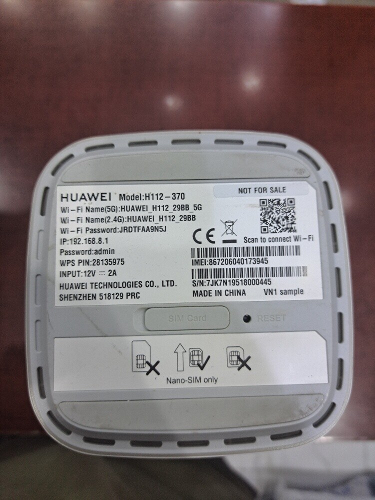 Huawei H112-370 5G SIM Router - 3