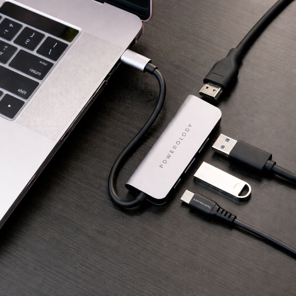 Powerology 4 in 1 USB-C Hub - 2
