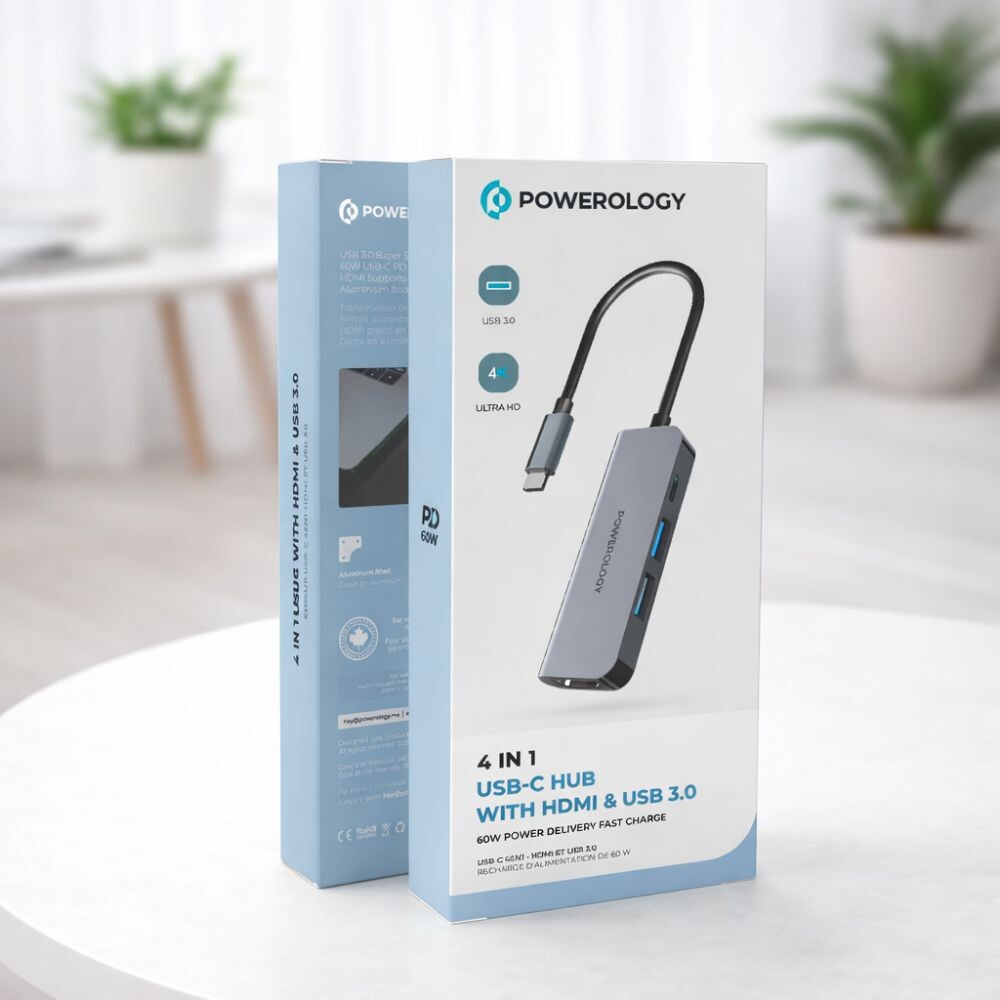 Powerology 4 in 1 USB-C Hub - 3