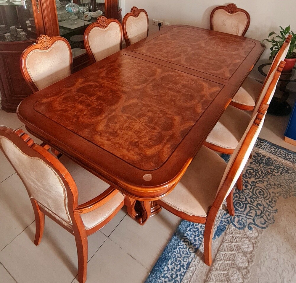 Dining table with 8 chairs for sale - 2