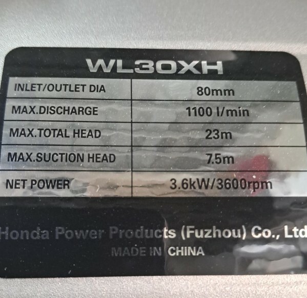 WATER PUMP 3" HONDA (WL30XHDR) - 4