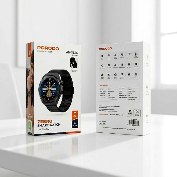 Porodo Zebro Smart Watch - Black - 2