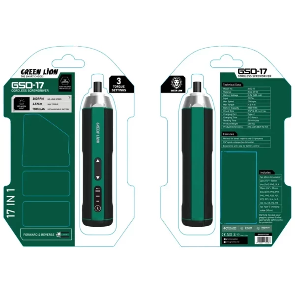 GreenLionGSD-17Cordless Screwdriver - 4