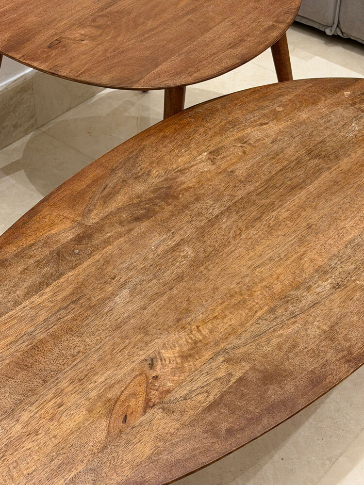 L shaped sofa with 2 coffee tables - 2