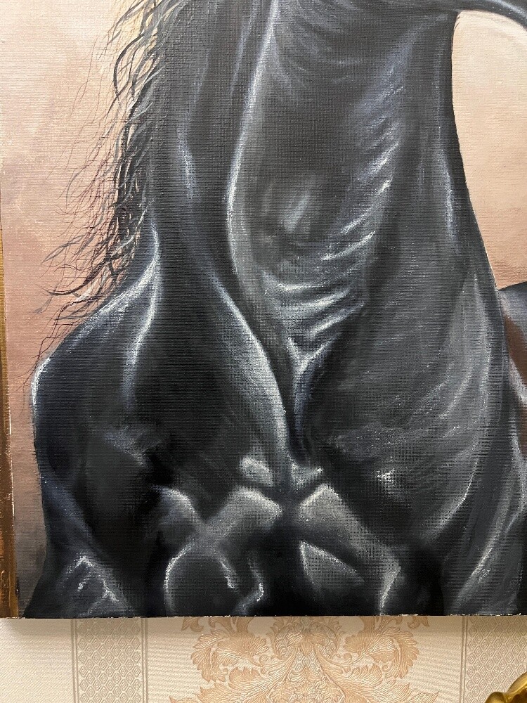 hand painted Arabian horse 40 * 70 - 4