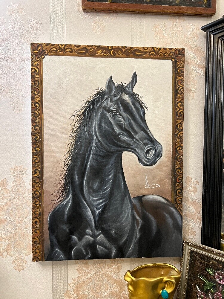 hand painted Arabian horse 40 * 70 - 1