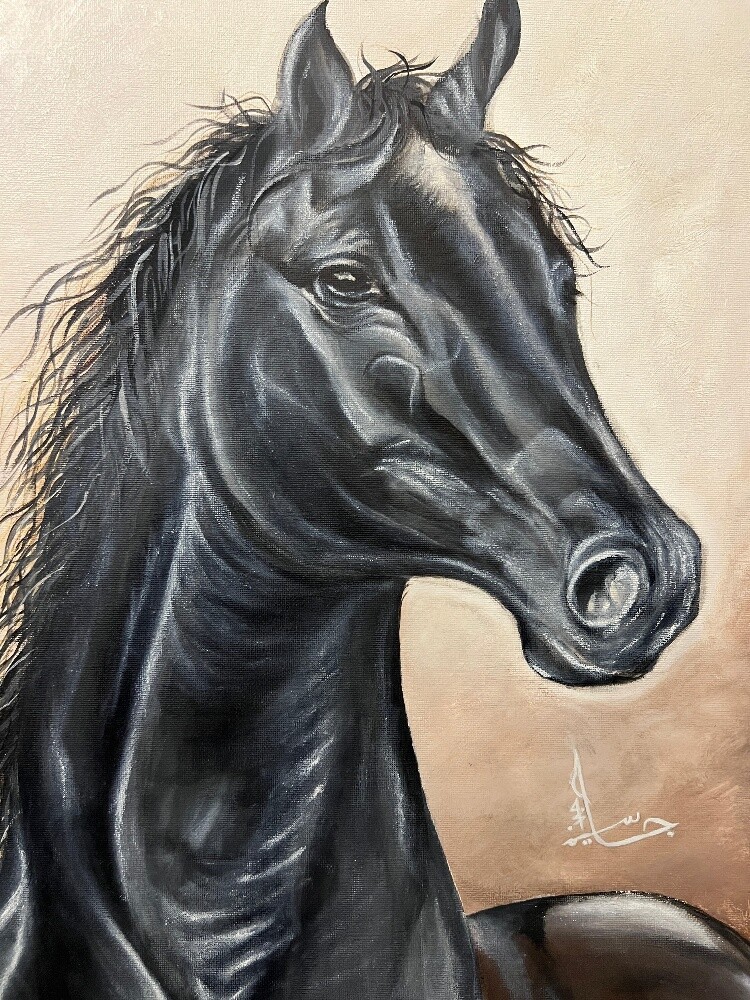hand painted Arabian horse 40 * 70 - 5