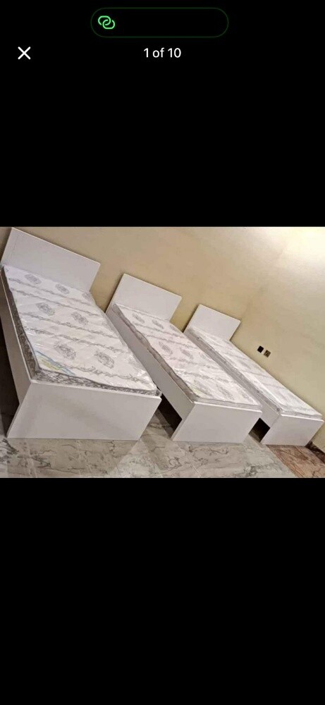wooden bed with mattresses new all - 3