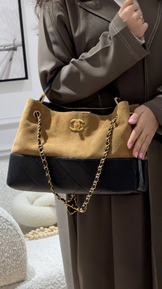 COCO Small Hobo Bag Brown Suede And - 5