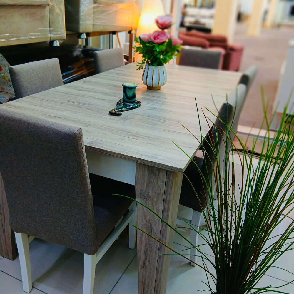 6-chair dining table. - 1