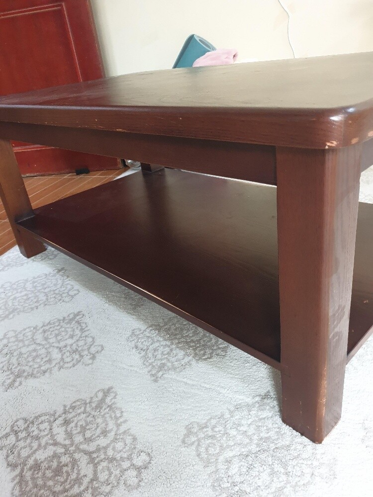 Rectangular Coffee Table with Shelf - 2