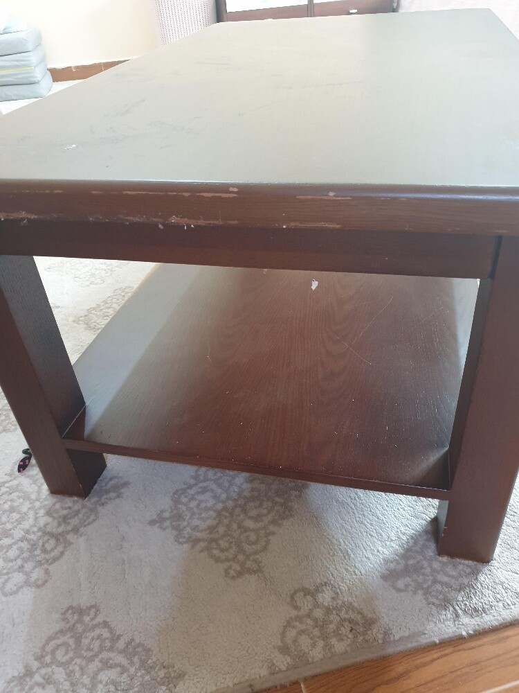 Rectangular Coffee Table with Shelf - 1