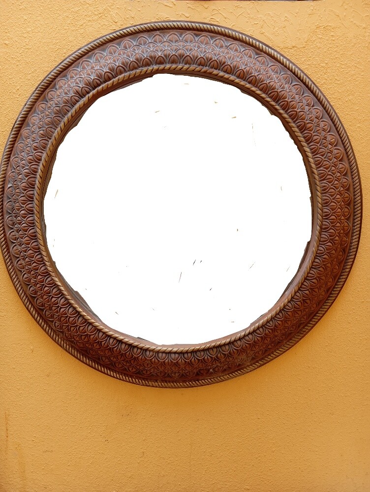 Wooden Round Wall Mirror - 3