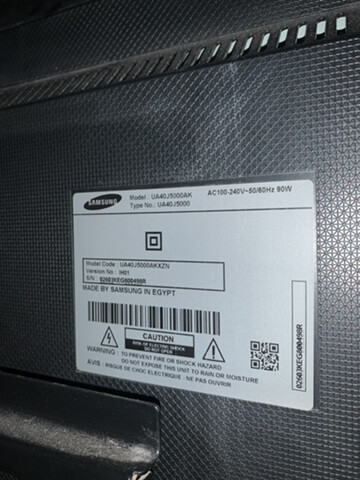 Samsung AC100 40in 50/60hz 240V 90W - 1
