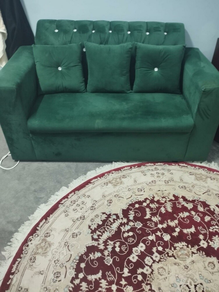 sofa set dark green color - 4