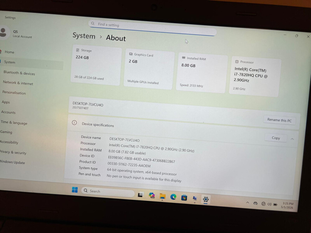Lenove T470p core i7 original USA  - 2