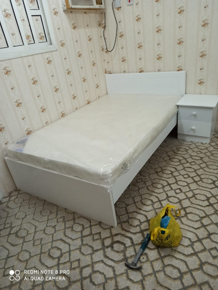 New single Wooden bed , Mattress - 23