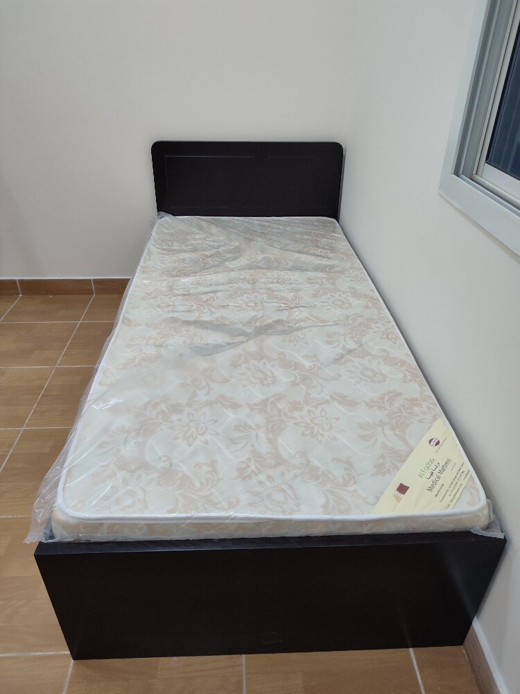 New single Wooden bed , Mattress - 2