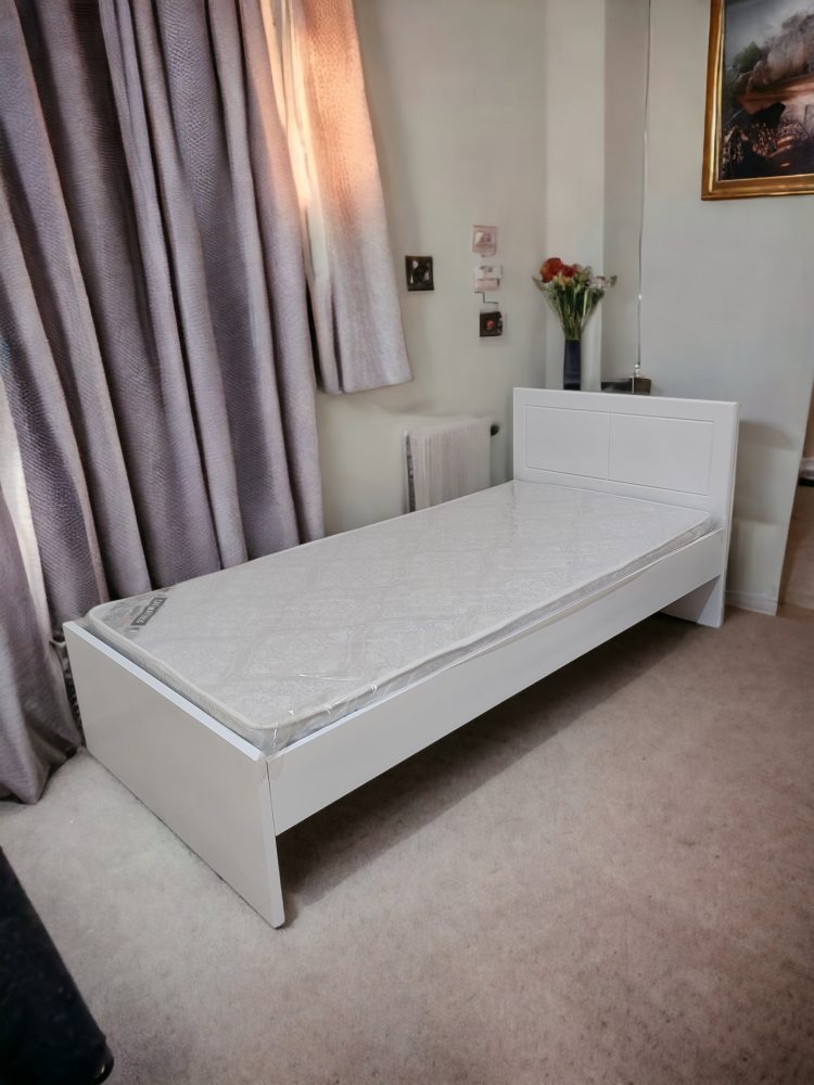 New single Wooden bed , Mattress - 8