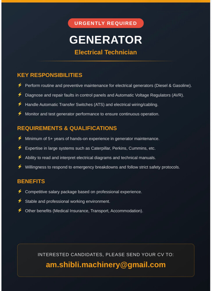 work shop engineer - electrical tec - 1