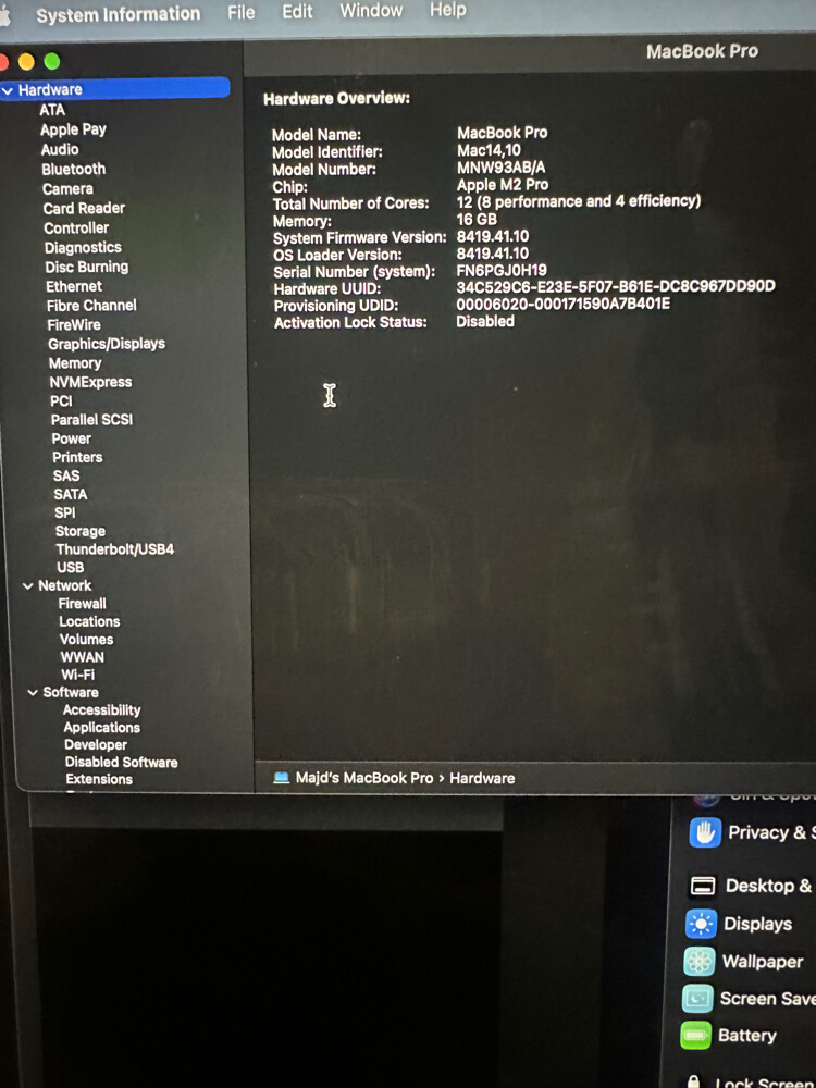 MacBook Pro 16" (M2 Pro)  - 6