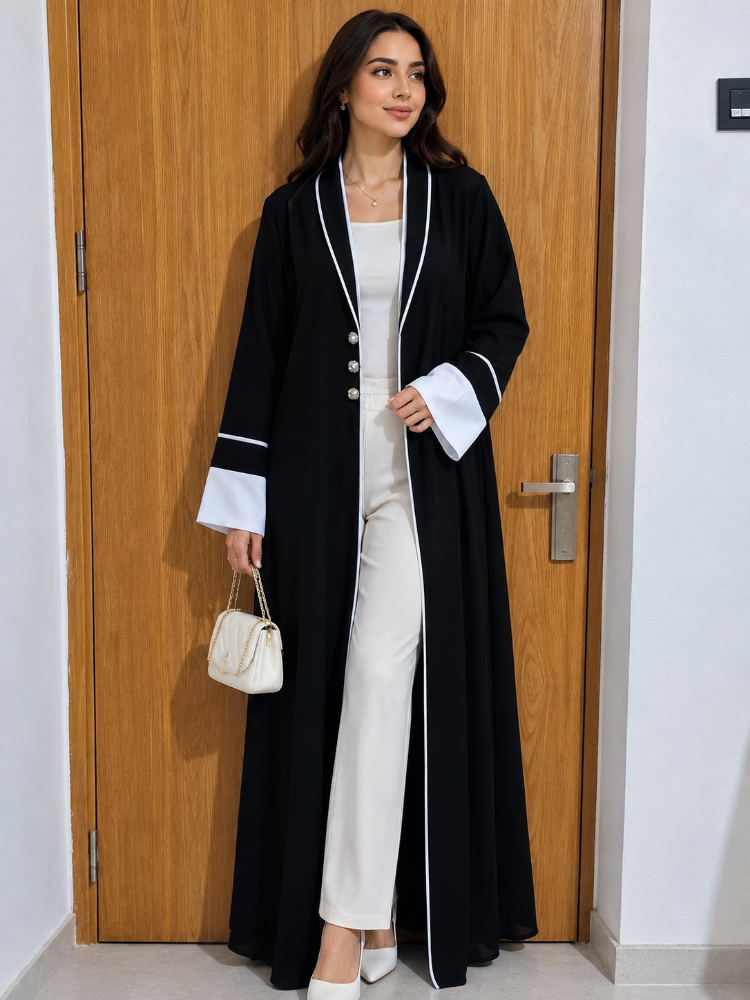 Black Paris Style Abaya - 2