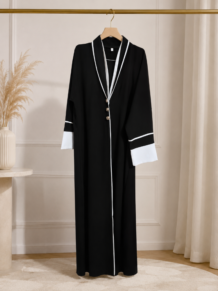 Black Paris Style Abaya - 1