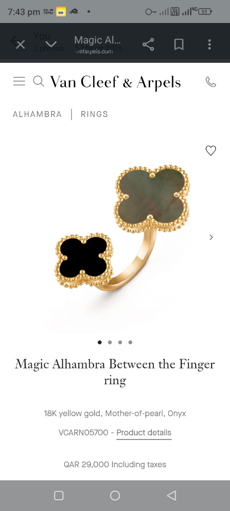 gold ring with Pearl - 5