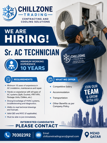 Sr, AC Technician - need urgent - 1