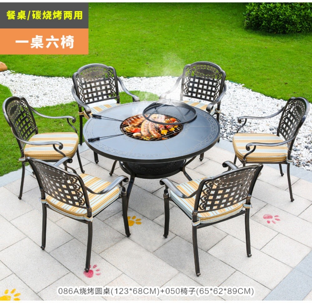 barbecue table chair Charcoal - 4