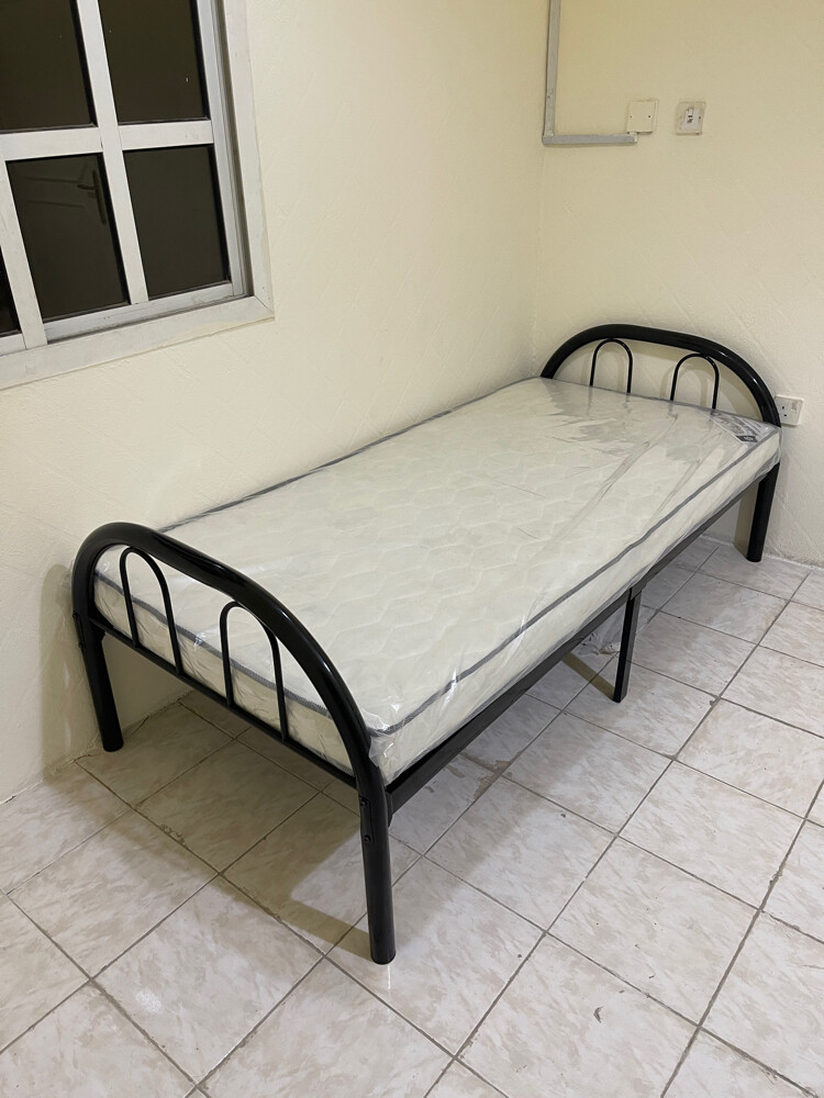 Single Metal White and Black Bed - 2