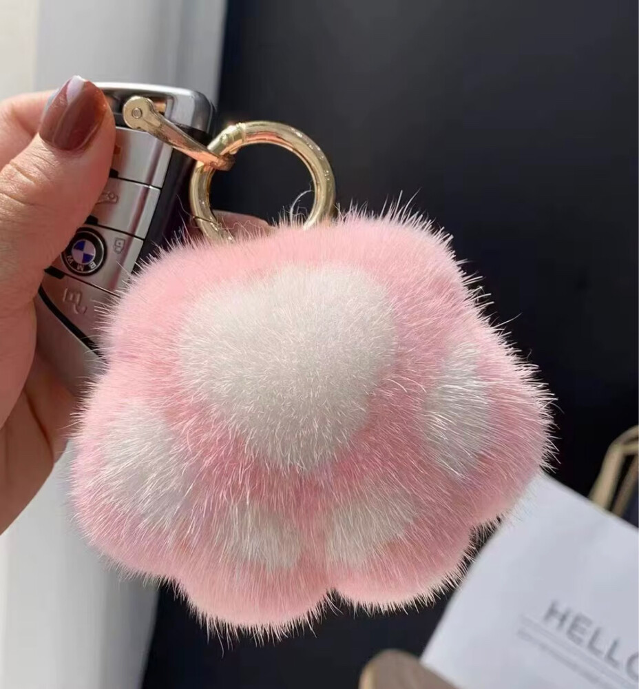 Bear Paw Fur Keychain - 2