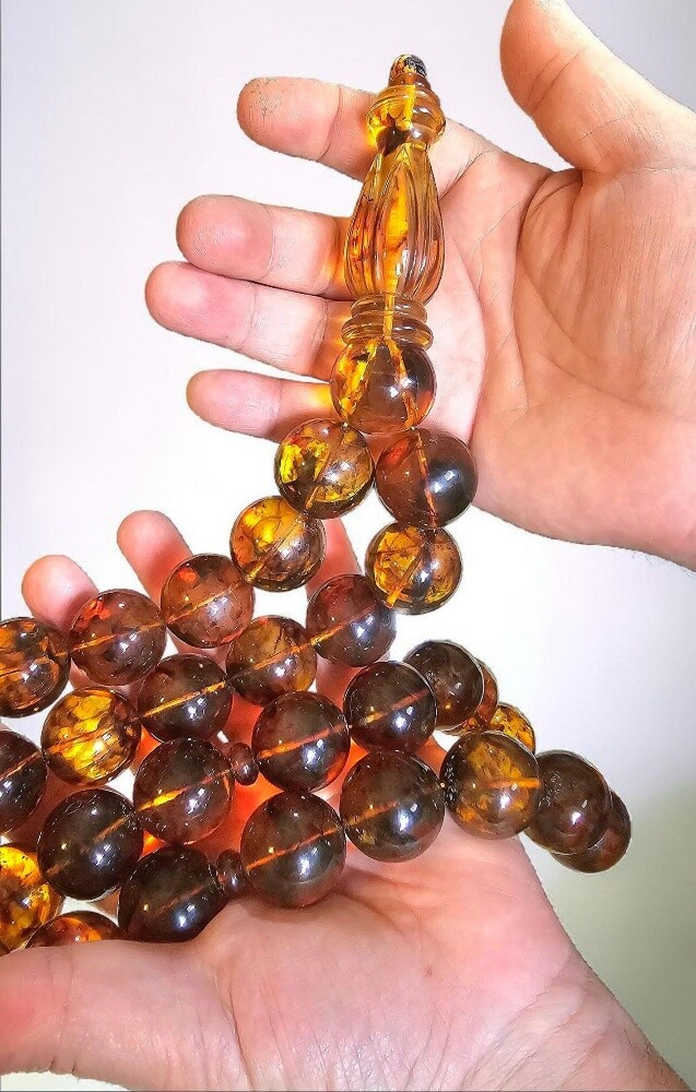 final/ huge amber rosary beads - 5