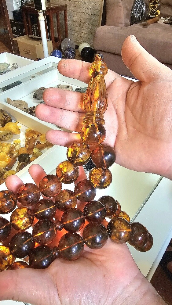 final/ huge amber rosary beads - 8