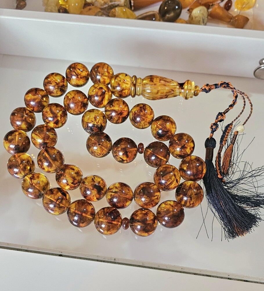 final/ huge amber rosary beads - 4