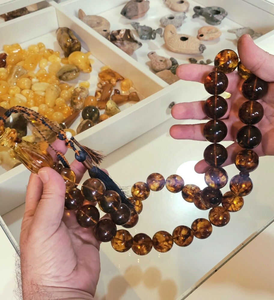 final/ huge amber rosary beads - 6