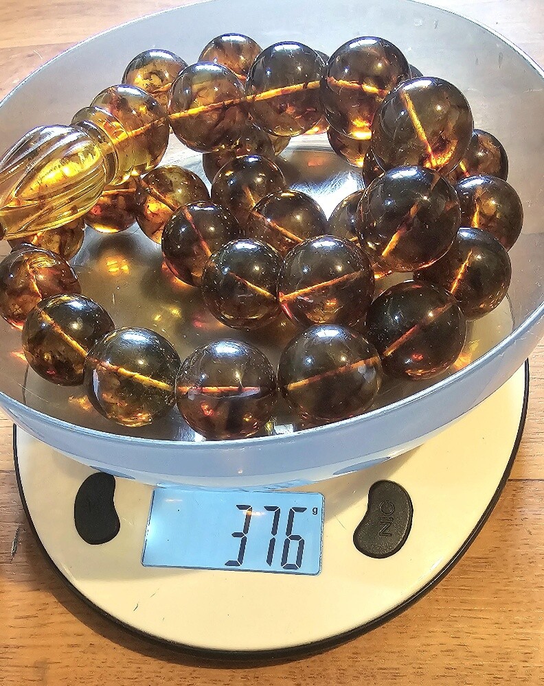 final/ huge amber rosary beads - 11