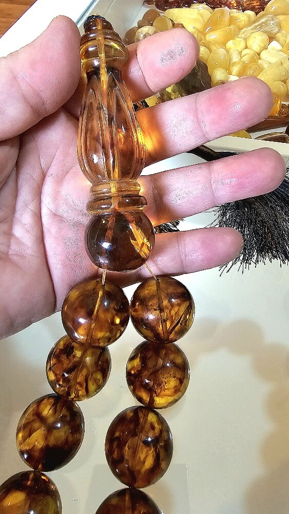 final/ huge amber rosary beads - 7