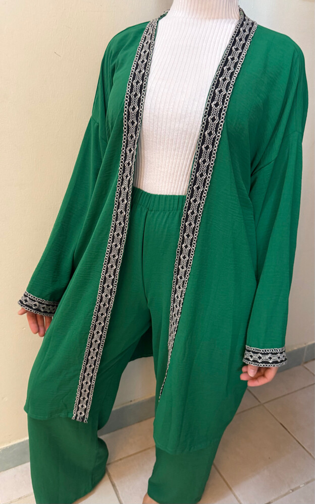 syrian abaya, green suit - 8