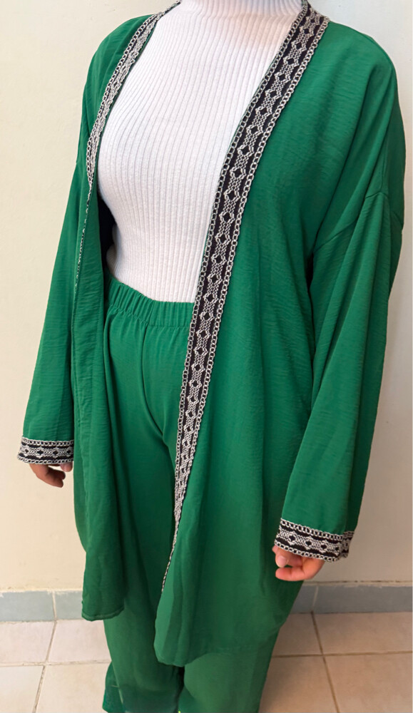 syrian abaya, green suit - 7
