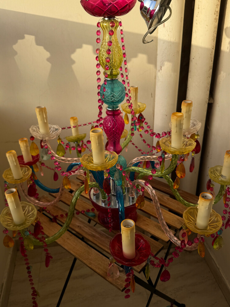 multicolor beaded chandelier  - 2