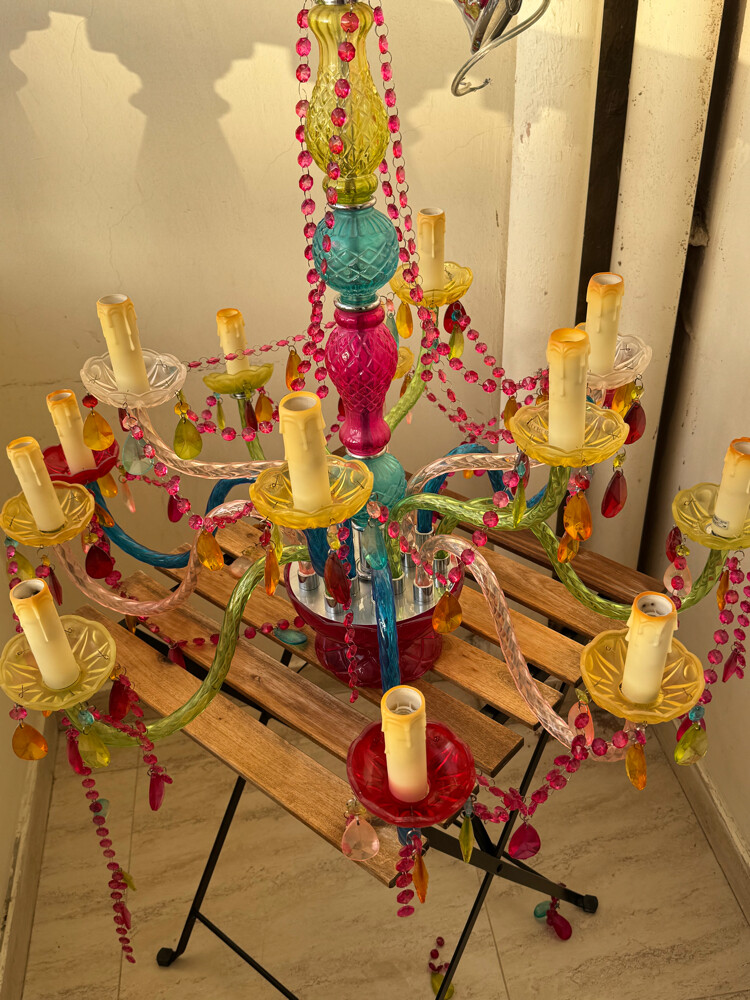 multicolor beaded chandelier  - 3