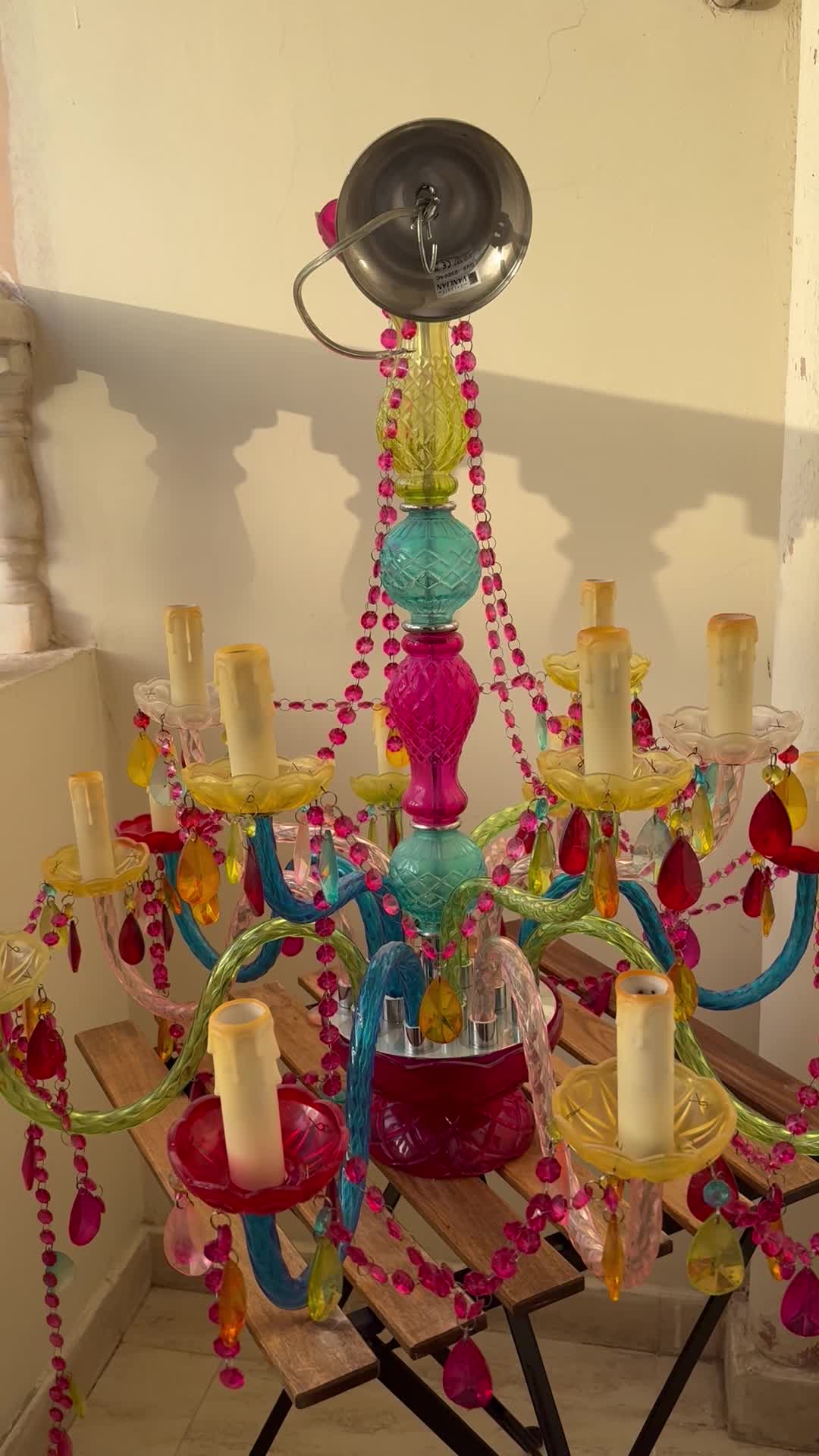 multicolor beaded chandelier  - 4