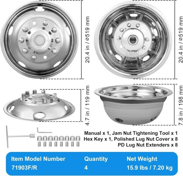 Set of 4 wheel simulator covers - 1