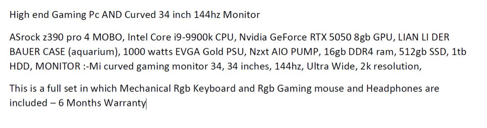 High End Gaming PC Curved Monitor - 1